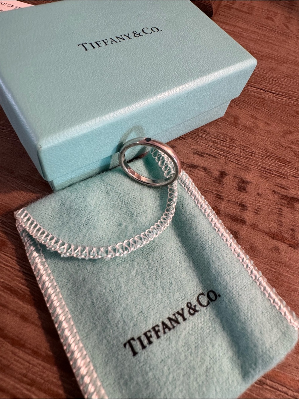Tiffany & Co. Sterling Silver Minimalist Band - Blue